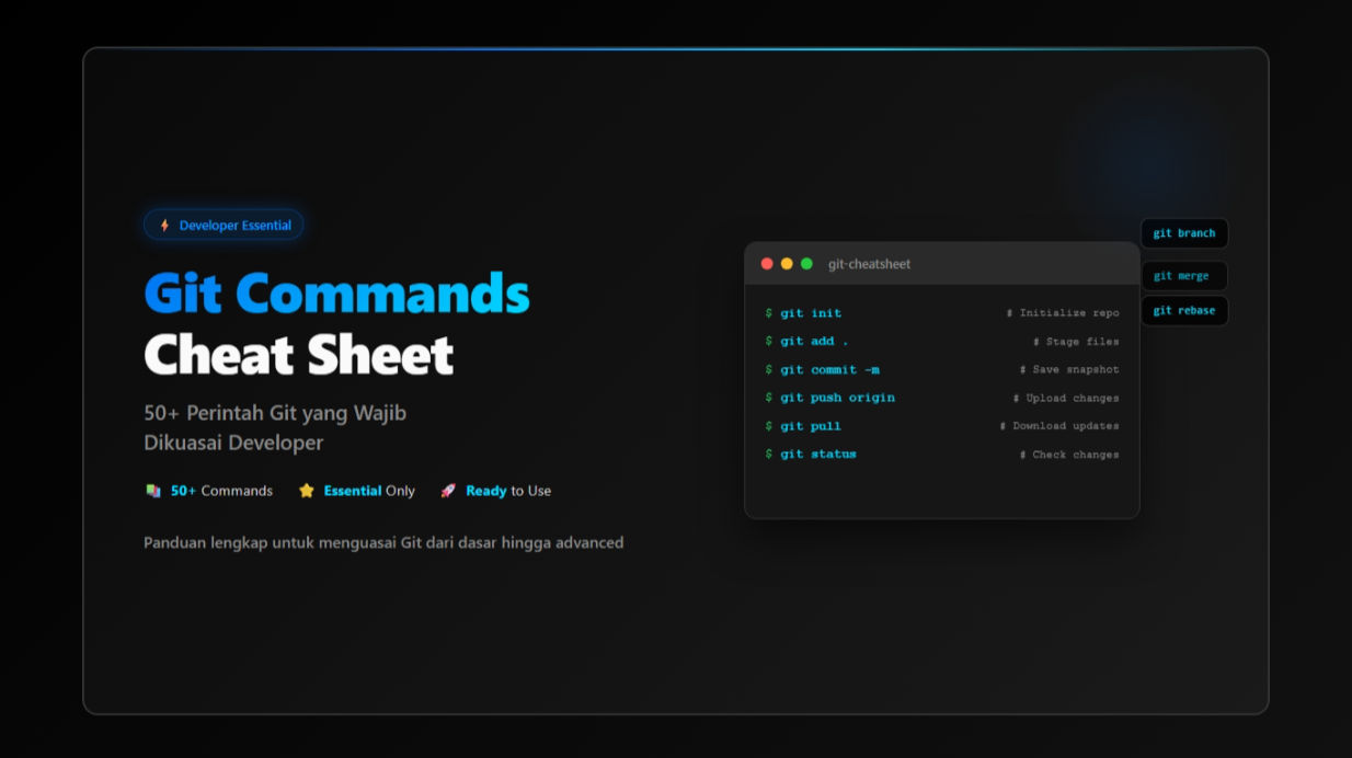 Git Commands Cheat Sheet: 50+ Perintah Git yang Wajib Dikuasai Developer