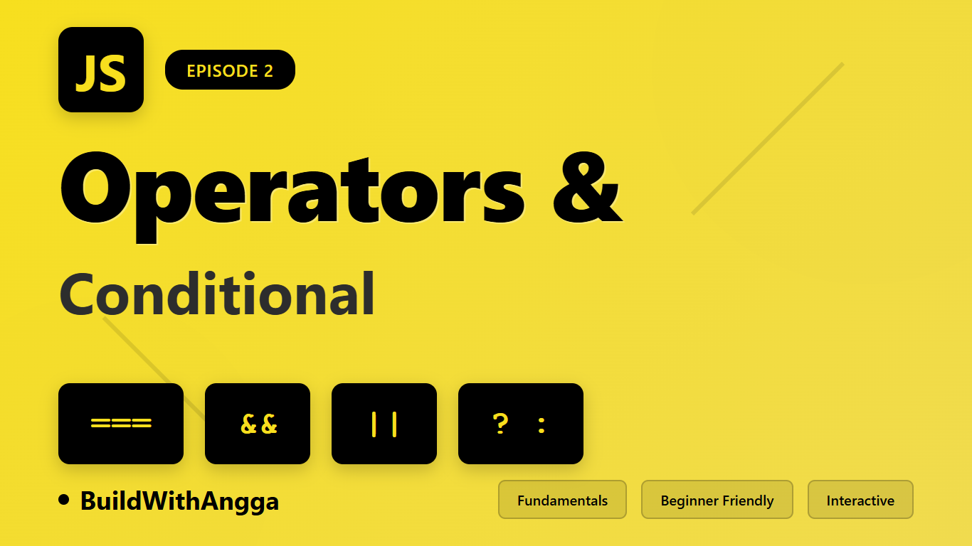 JavaScript Fundamental: Operators & Conditional - Eps 2