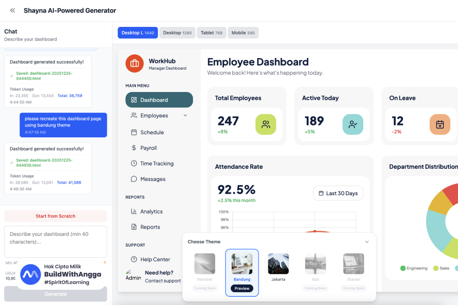 Shayna AI-Powered Bikin Dashboard Eye Catching Dalam 60 Detik Tanpa Coding
