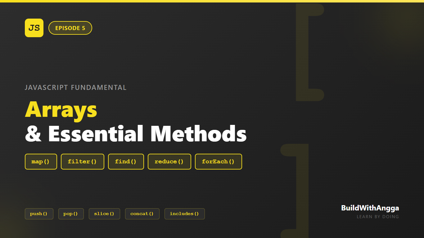 JavaScript Fundamental: Arrays & Essential Methods - Eps 5